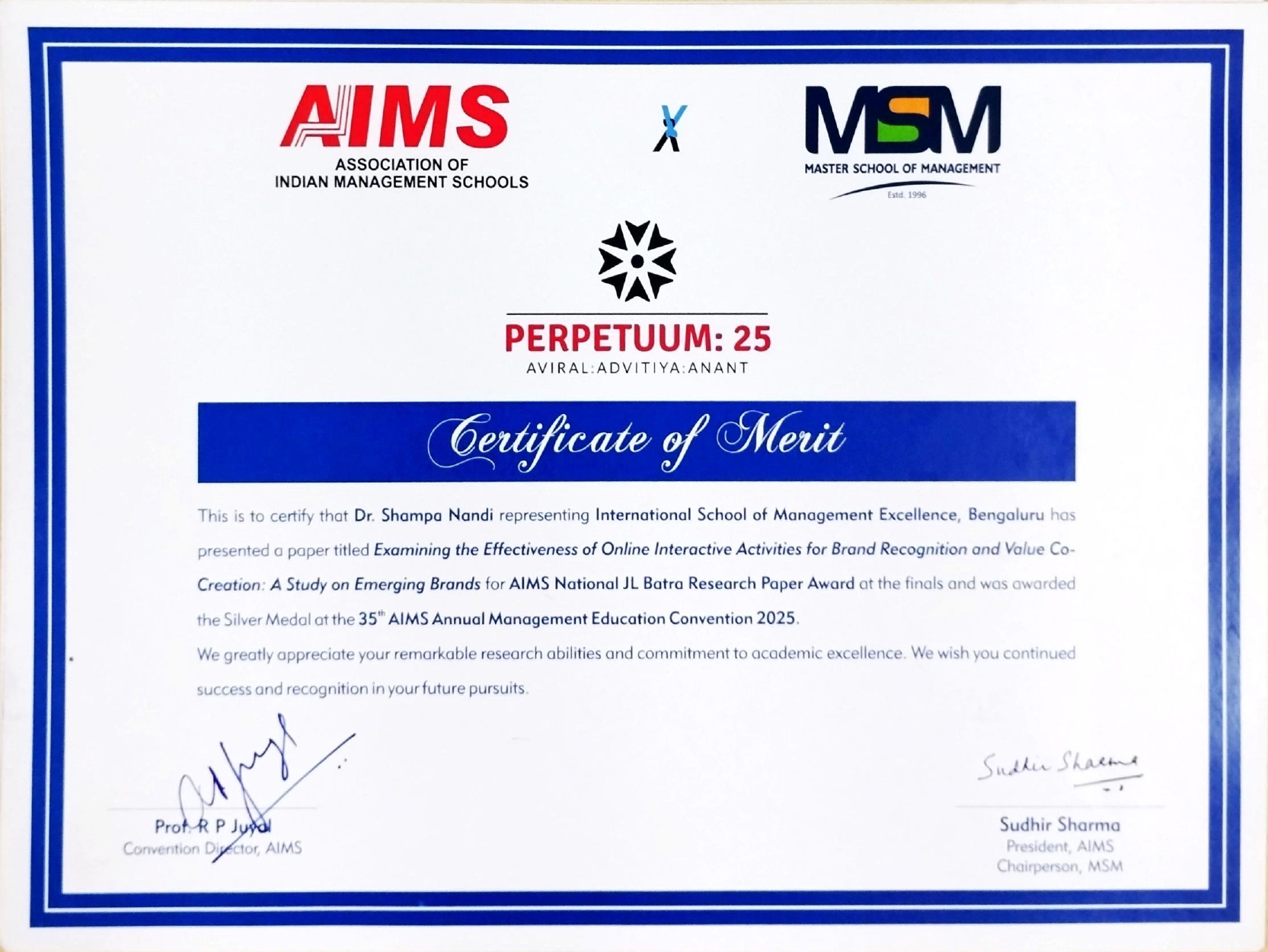 AIMS Award